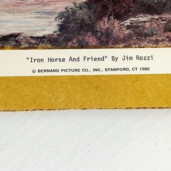 JIM ROZZI Bernard Picture Company Print “Iron Horse And Friend” Framed 1980 - Picture 5 of 8